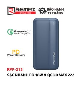 Trang chủ 123 Pin sạc dự phòng Tinyl Series Remax RPP-212/213 20000mAh sạc nhanh PD và QC3.0 max 22.5W