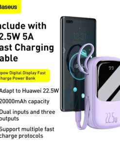 Alternative view of Pin sạc dự phòng Baseus 20000mAh PD tích hợp sẵn cáp cho điện thoại