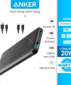 Trang chủ 12 Pin sạc dự phòng ANKER PowerCore Slim 10000mAh Power Delivery 20w - A1244