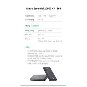 Pin sạc dự phòng ANKER PowerCore (Metro) Essential 20000mAh - A1268 8 webmau16.com 4cb52c159b5cc109f1fb98719f2f6cd4 3 - sacduphonginlogo.com