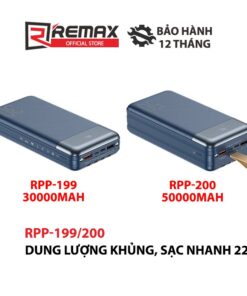 Trang chủ 145 Pin dự phòng sạc nhanh Remax RPP-199/200 hổ trợ sạc QC3.0 PD 20W tích hợp 04 cáp sạc vào, ra đa năng Max 22.5W