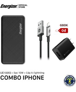 Trang chủ 40 Combo sạc dự phòng Energizer 10,000mAh UE10053 - sạc Mophie 10W - cáp Mophie A to Lightning 1M - Hàng Chính Hãng