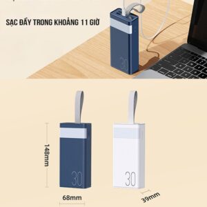 Pin dự phòng sạc nhanh Remax RPP-320 dung lượng 30000mAh có đèn pin - hỗ trợ QC 22.5 và PD 20W 2 webmau16.com 9b9fc51a1748db316f8113099657974b - sacduphonginlogo.com
