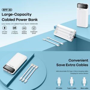 Pin Dự Phòng Remax RPP-93 10000mAh 2 cổng USB max 2.0A tích hợp đèn LED và 3 cáp sạc cổng Type C, iPH, Micro USB 2 webmau16.com beb434a15470a77bc9ed0945305d75df - sacduphonginlogo.com