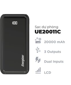 Alternative view of Combo sạc dự phòng Energizer 20,000mAh UE20011C - sạc nhanh Mophie 20W - Cáp C to Lightning 1M - Hàng chính hãng