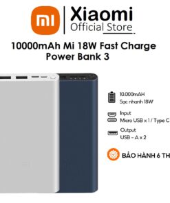 Trang chủ 66 Pin sạc dự phòng Xiaomi 10000 mAh Gen 3 Sạc nhanh 18W Lõi pin Lithium Polymer